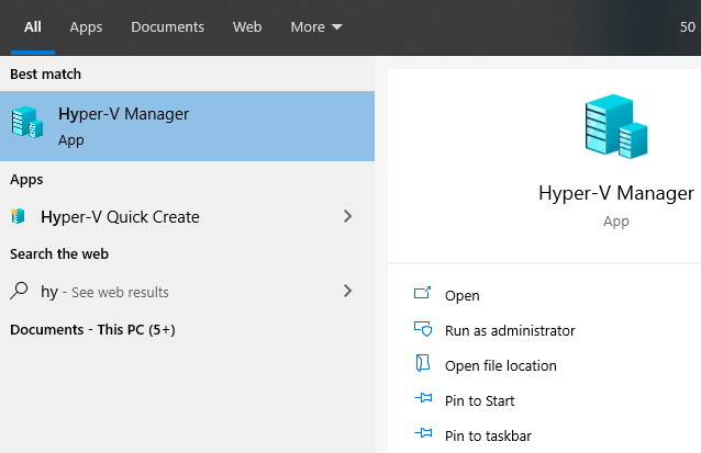 hyperVStart